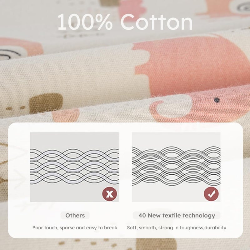 يووفوس كيس نوم للأطفال من Yoofoss، بطانية يمكن ارتداؤها للأطفال من عمر 0 ​​إلى 6 أشهر مصنوعة من القطن العضوي بنسبة 100% وسحاب ثنائي الاتجاه TOG 0.5 كيس نوم للأطفال الصغار 3 عبوات، أكياس نوم مريحة وخفيفة الوزن - Image 3